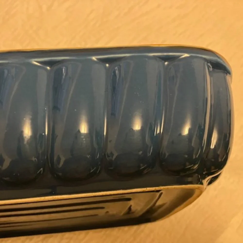 Sur La Table Blue Scalloped Casserole Dish